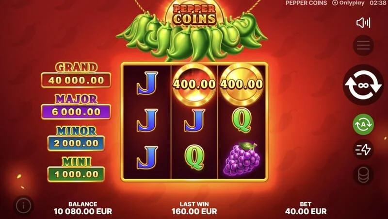 Pepper Coins - Monedas de bonificación en la ronda Hold and Win